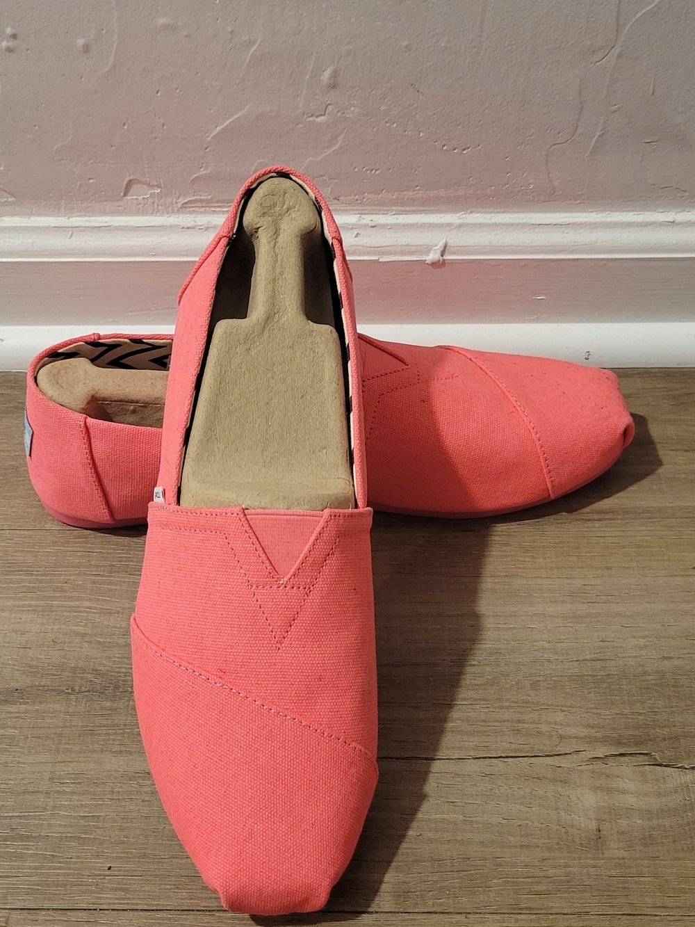 Toms Coral Canvas Slip-On Loafers